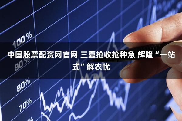 中国股票配资网官网 三夏抢收抢种急 辉隆“一站式”解农忧